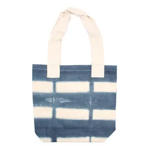 Tote Bag Natural Tye-Dye Cotton Bag (8oz) - 38x42x12cm - Grey Blocks - Natural Handle