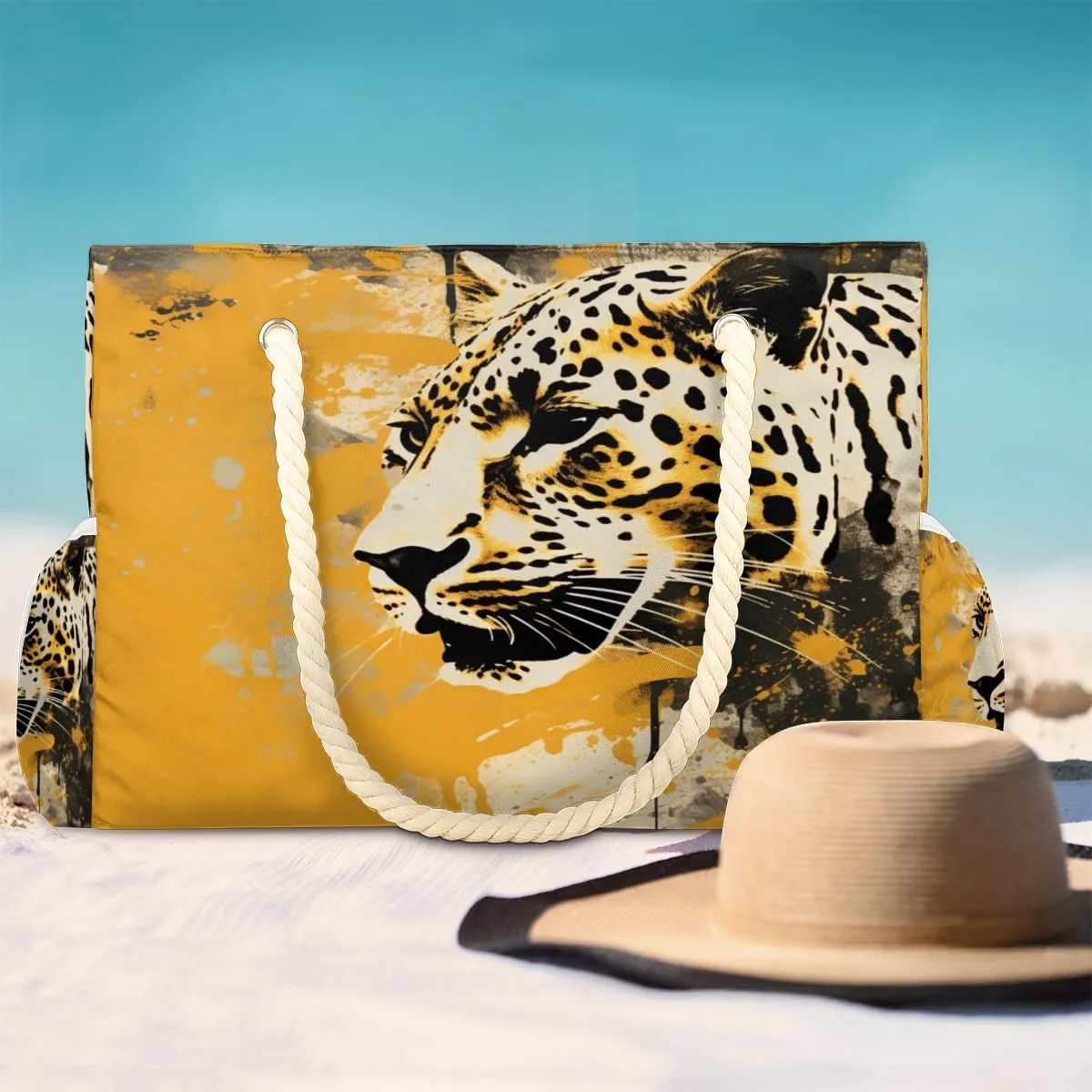 Tote Beach Bag for Women Large Zipper Beach Bags Waterproof Sandproof Cute Owls Gym Swim Pool Travel Bag