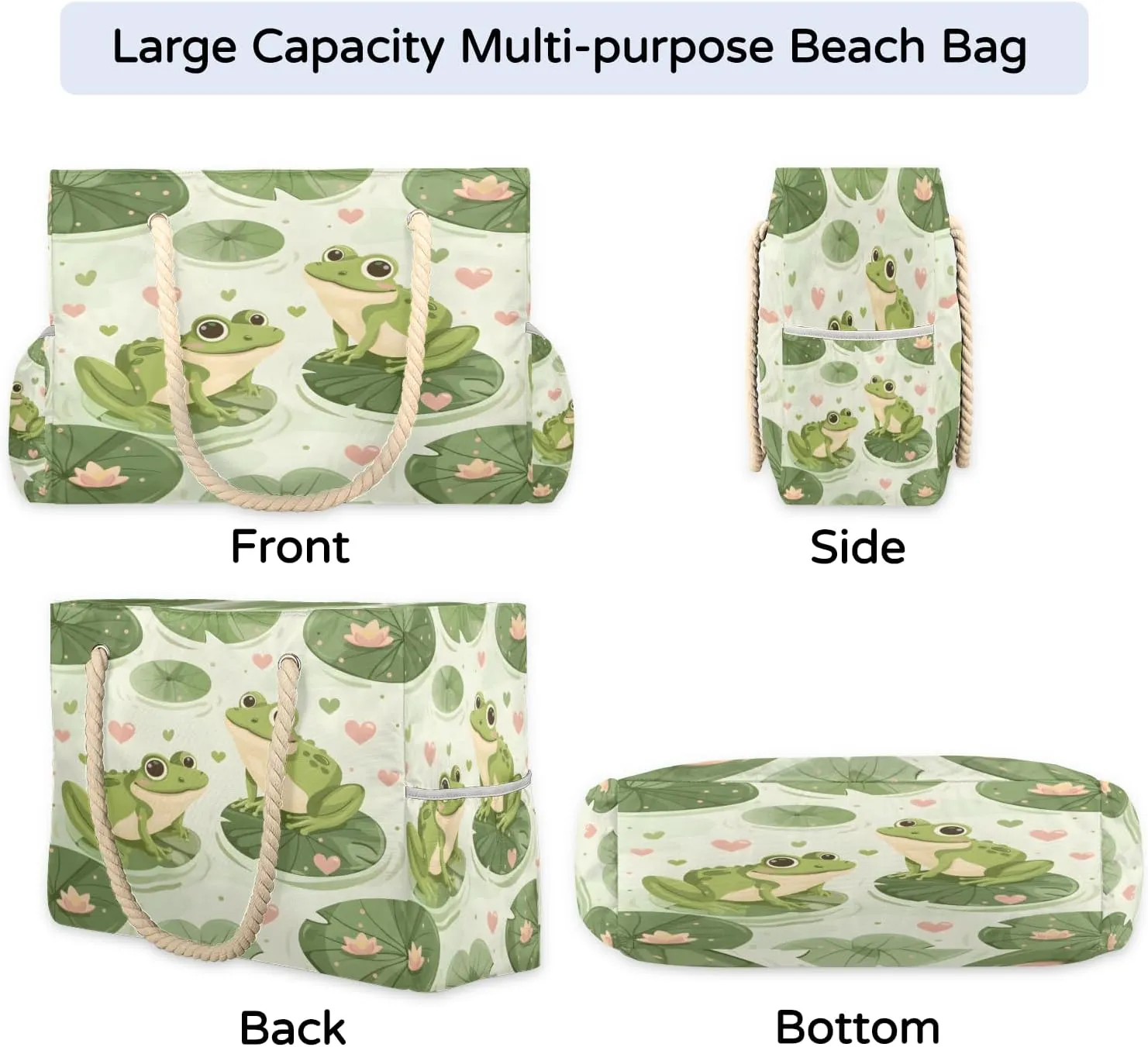 Tote Beach Bag for Women Large Zipper Beach Bags Waterproof Sandproof Gym Swim Pool Travel Bag