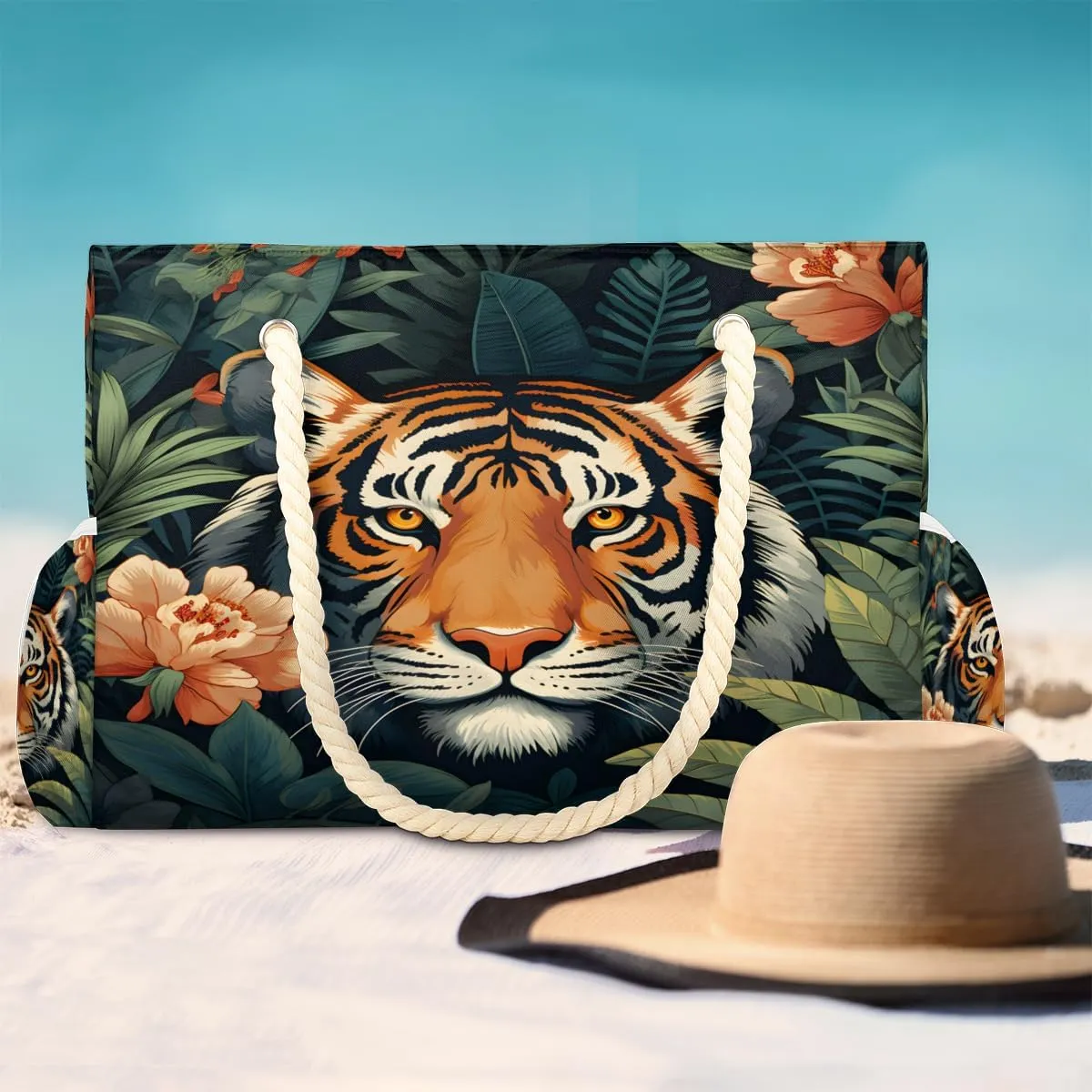 Tote Beach Bag for Women Large Zipper Beach Bags Waterproof Sandproof Gym Swim Pool Travel Bag