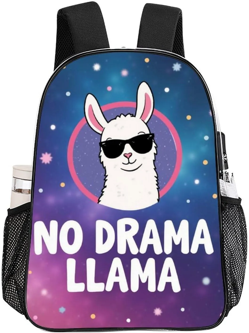 Transparent Daypack for Camping Travel Walking Cycling - Big Capacity Anti-Theft Multipurpose Bookbag, No Drama Llama Camping Outdoor Backpack