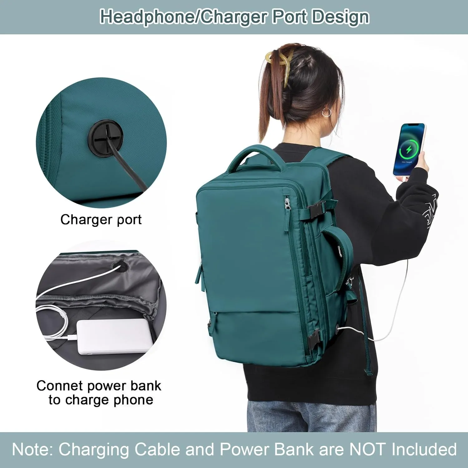 Travel Backpack for Men, 40L Carry On Backpack, 17 Inch Laptop Backpack, Waterproof Backpack, College Bookbag, Laptop Backpack, Backpack for Women, as Person Item Flight Approved