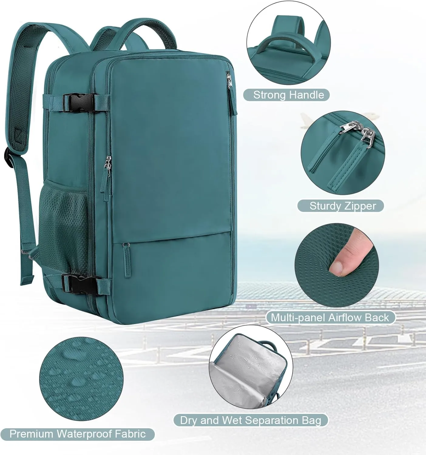 Travel Backpack for Men, 40L Carry On Backpack, 17 Inch Laptop Backpack, Waterproof Backpack, College Bookbag, Laptop Backpack, Backpack for Women, as Person Item Flight Approved
