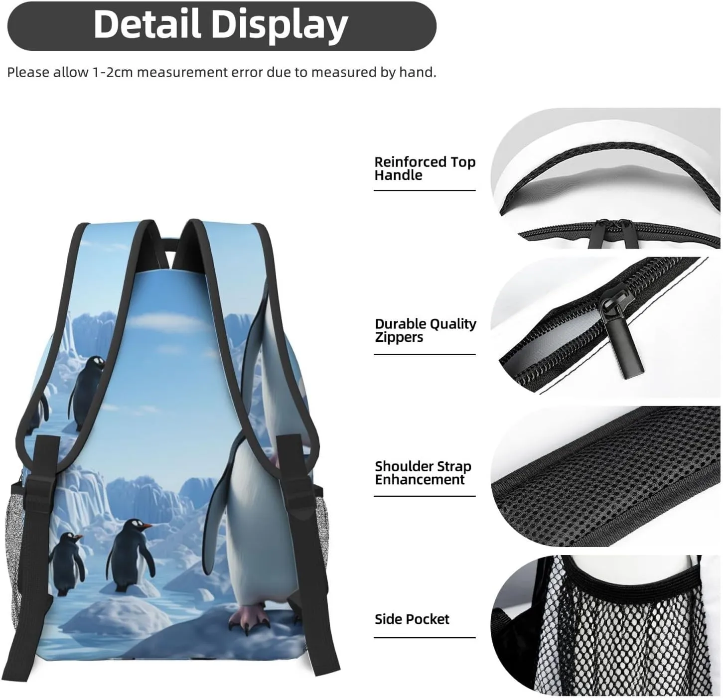 Travel Backpack for Women Carry on Backpack Penguin Antarctica Ice Lightweight Laptop Backpack for Men