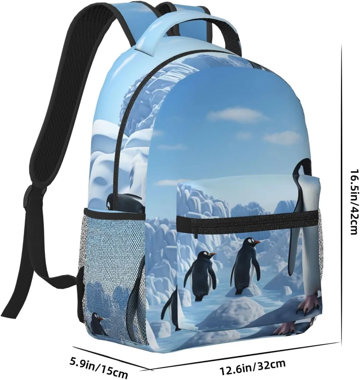 Travel Backpack for Women Carry on Backpack Penguin Antarctica Ice Lightweight Laptop Backpack for Men