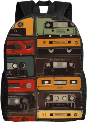 Travel Backpack for Women Men Carry On Backpack Waterproof 15.6inch Laptop Backpack Vintage tape