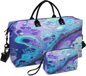 Travel Duffel Bag Large Weekender Overnight Bags for Women Men, Fluid Liquid Gym Bag with Toiletry Bag