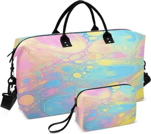 Travel Duffel Bag Large Weekender Overnight Bags for Women Men, Fluid Liquid Gym Bag with Toiletry Bag