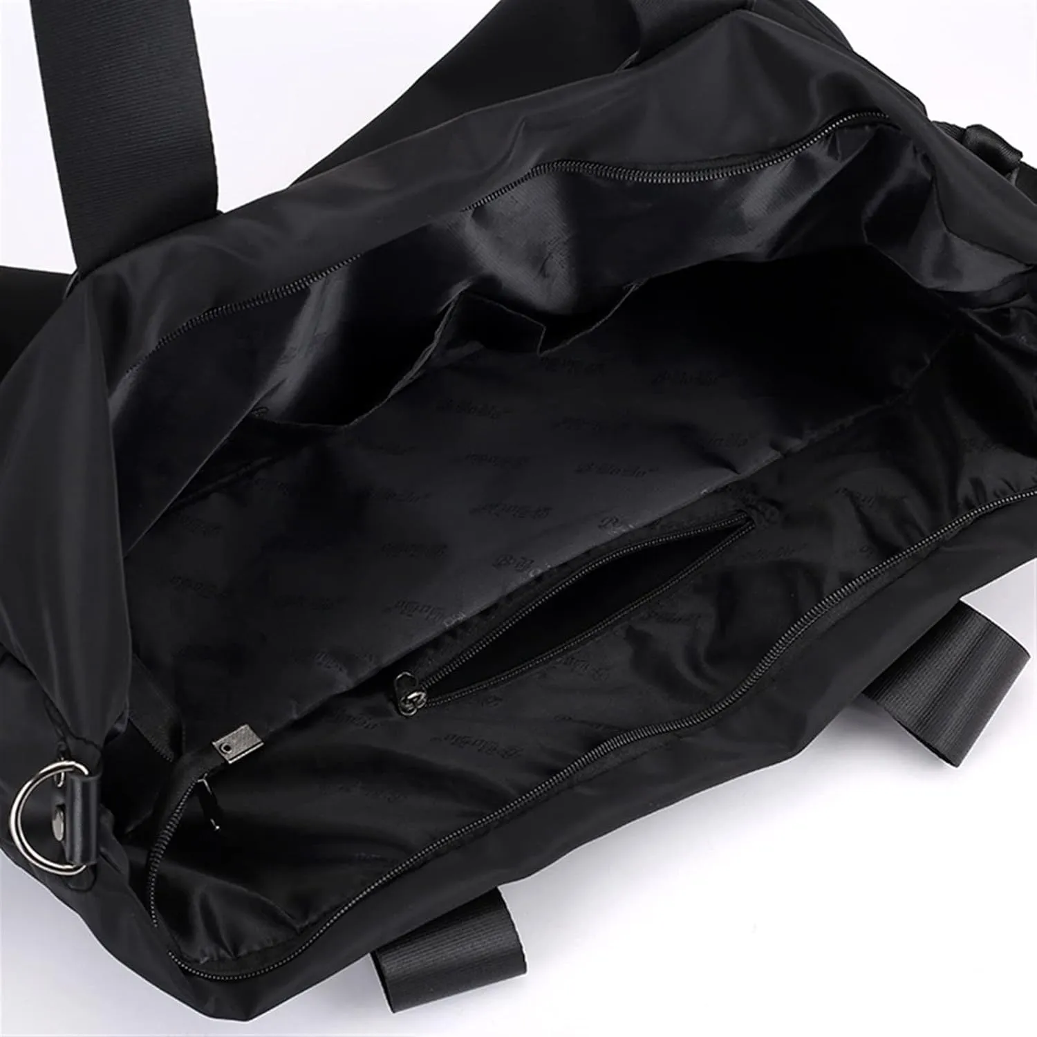 Travel Duffel Bags Solid Color Oxford Cloth Shoulder Travel Tote Bag Large Capacity Boarding Handbags for Women Crossbody Bags(Black)
