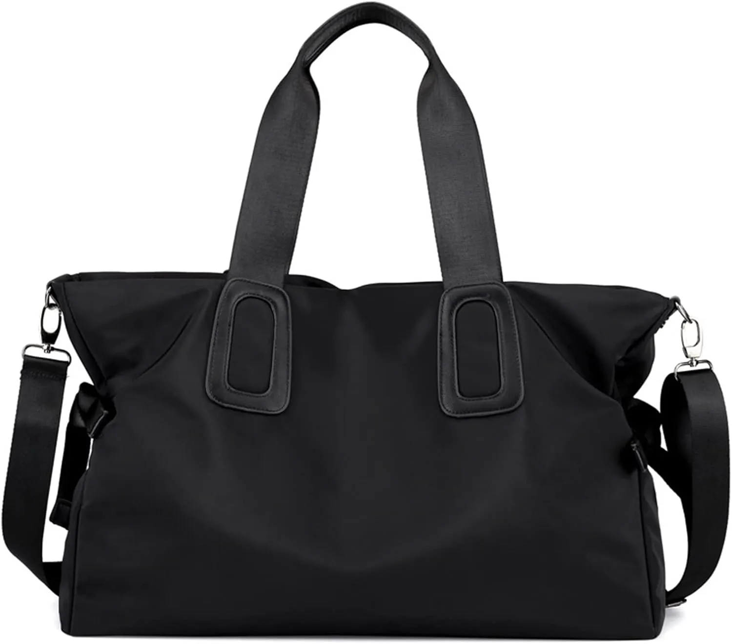 Travel Duffel Bags Solid Color Oxford Cloth Shoulder Travel Tote Bag Large Capacity Boarding Handbags for Women Crossbody Bags(Black)