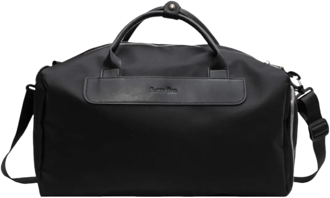 Travel Duffel Bag,Women's Dry-Wet Separated Swim & Sporty Yoga Fitness Bag -17.3x9.1x9.1" Large Capacity with Stylish Design (Black)