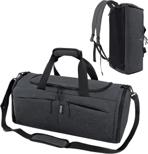 Travel Duffle Bag for men 50L Medium Sports Gym Bag with Dry wet separation Pocket & Shoes Compartment Weekender Overnight Backpack for Traveling Duffel Bag Backpack (Black)