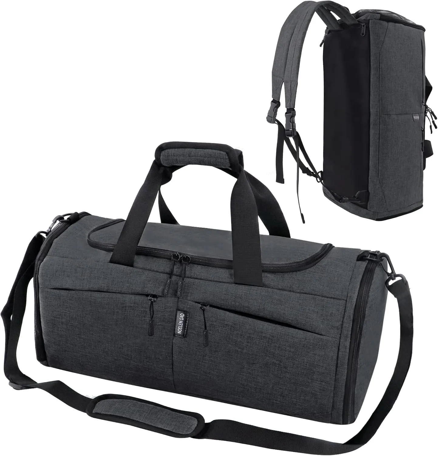 Travel Duffle Bag for men 50L Medium Sports Gym Bag with Dry wet separation Pocket & Shoes Compartment Weekender Overnight Backpack for Traveling Duffel Bag Backpack (Black)