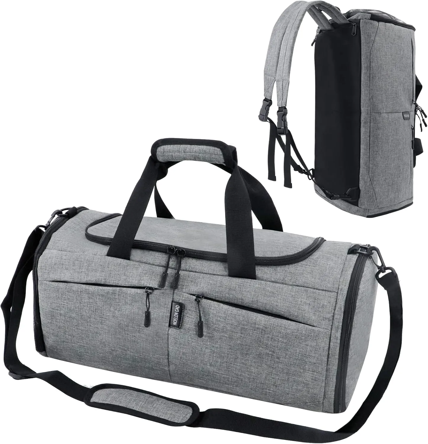 Travel Duffle Bag for men 50L Medium Sports Gym Bag with Dry wet separation Pocket & Shoes Compartment Weekender Overnight Backpack for Traveling Duffel Bag Backpack (Grey)