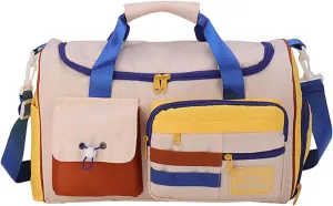 Travel Duffle Bag,Waterproof Weekender Bag Gym Bags With Shoes Compartment & Wet Compartment For Men Women,Hospital Bag