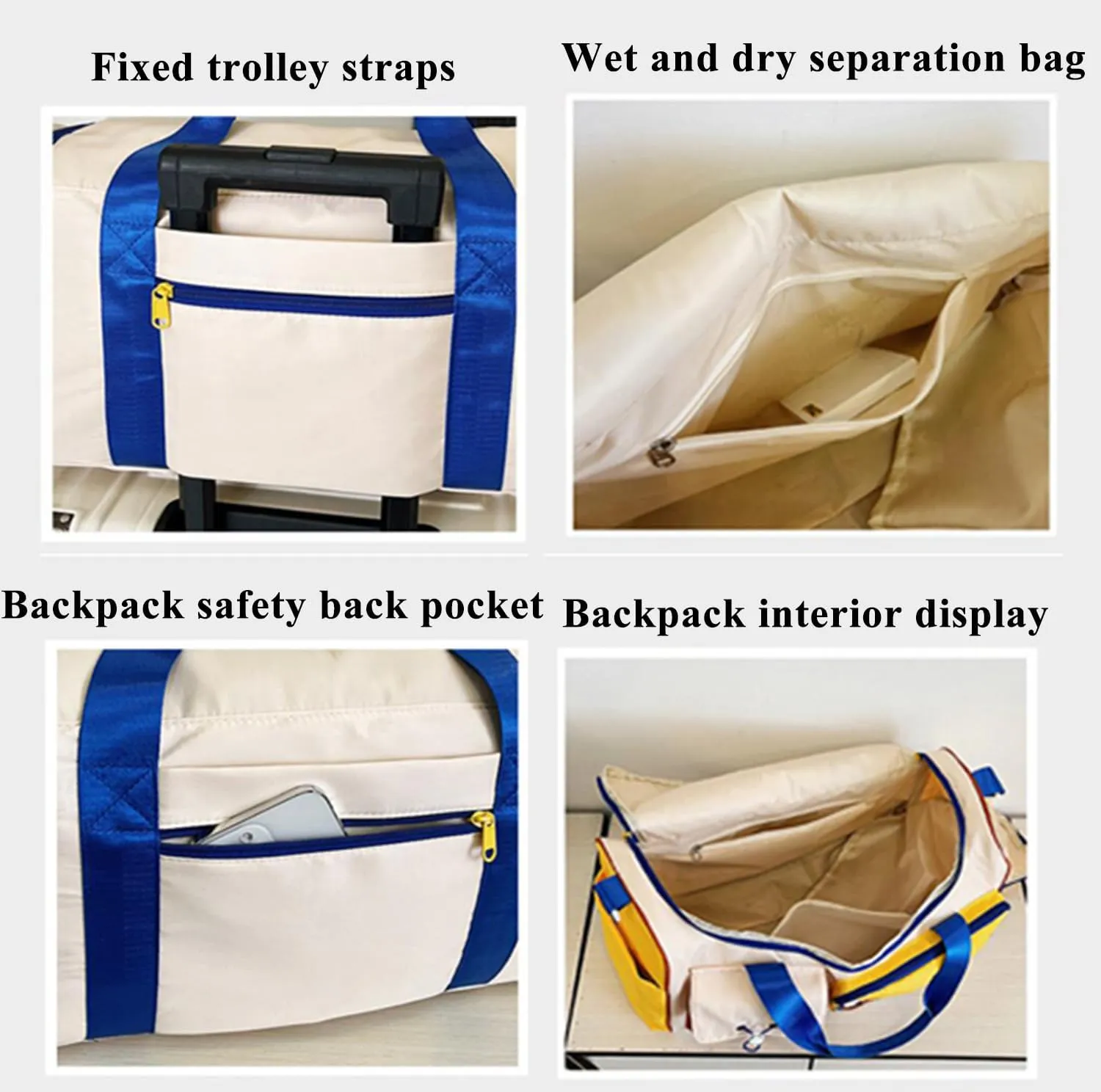 Travel Duffle Bag,Waterproof Weekender Bag Gym Bags With Shoes Compartment & Wet Compartment For Men Women,Hospital Bag