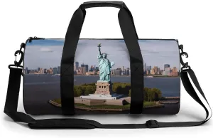 Travel Gym Duffle Bag, Statue of Liberty in NYC Print Duffle Bags,womens Mens Gym Bag,gym Bags,gym Bag with Shoe Compartment