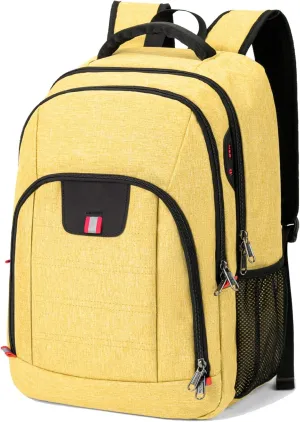 Travel Laptop Backpack, Anti Theft Backpack for Men and Women with USB Charging Port Business Computer Backpack Bag (Yellow, 15.6 Inch)