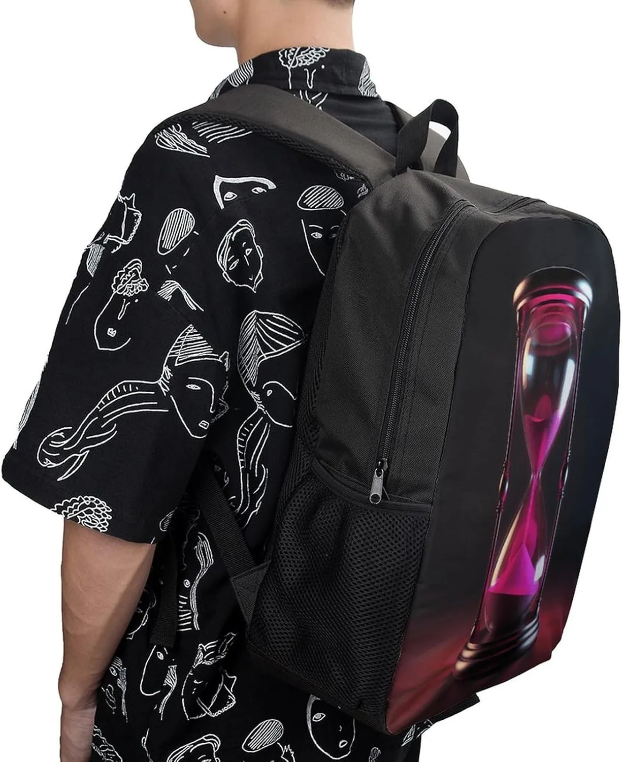 Travel Laptop Backpack Slim Durable Lightweight Back Pack Cute Hourglass Representing Time Small Backpack For Women Men