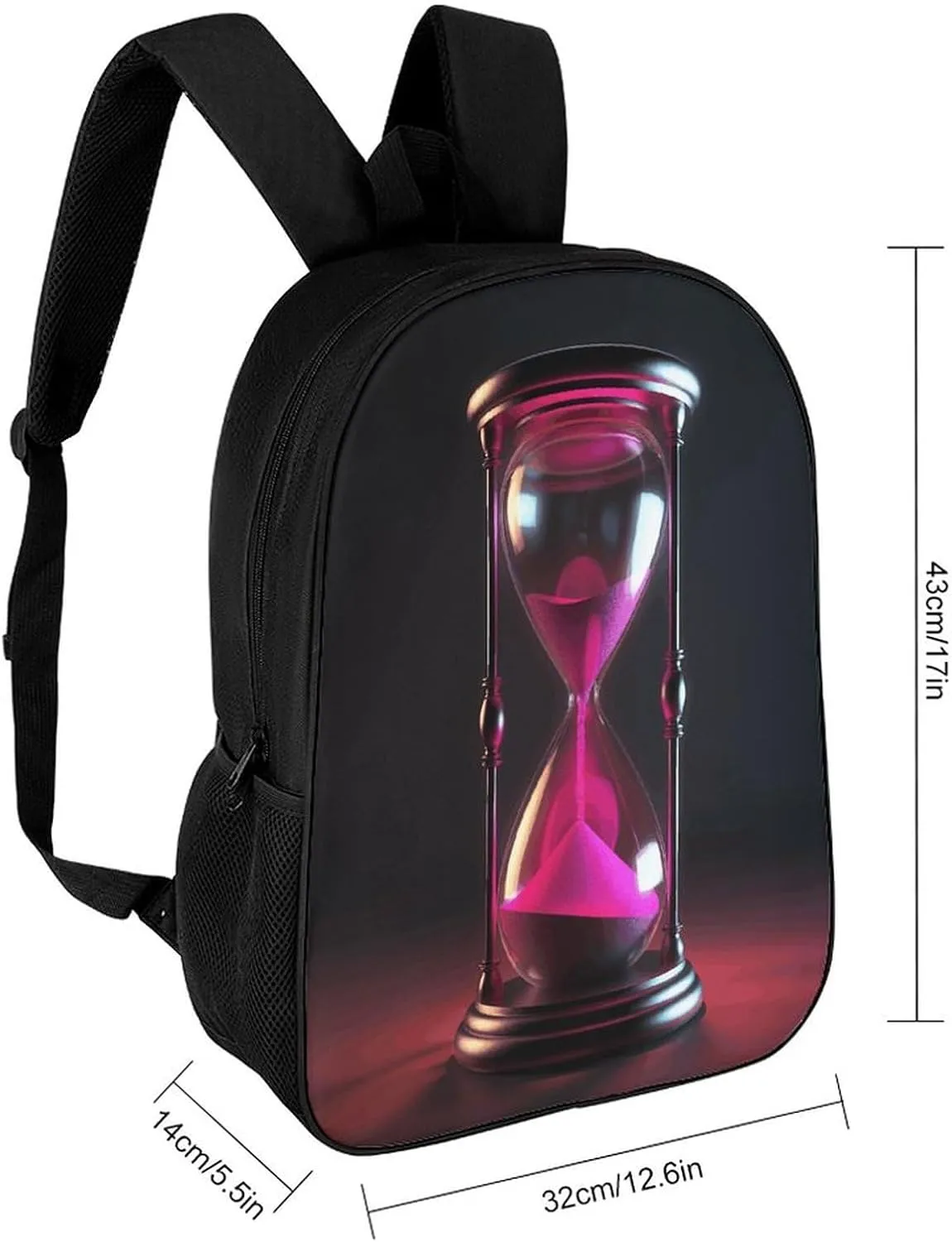 Travel Laptop Backpack Slim Durable Lightweight Back Pack Cute Hourglass Representing Time Small Backpack For Women Men