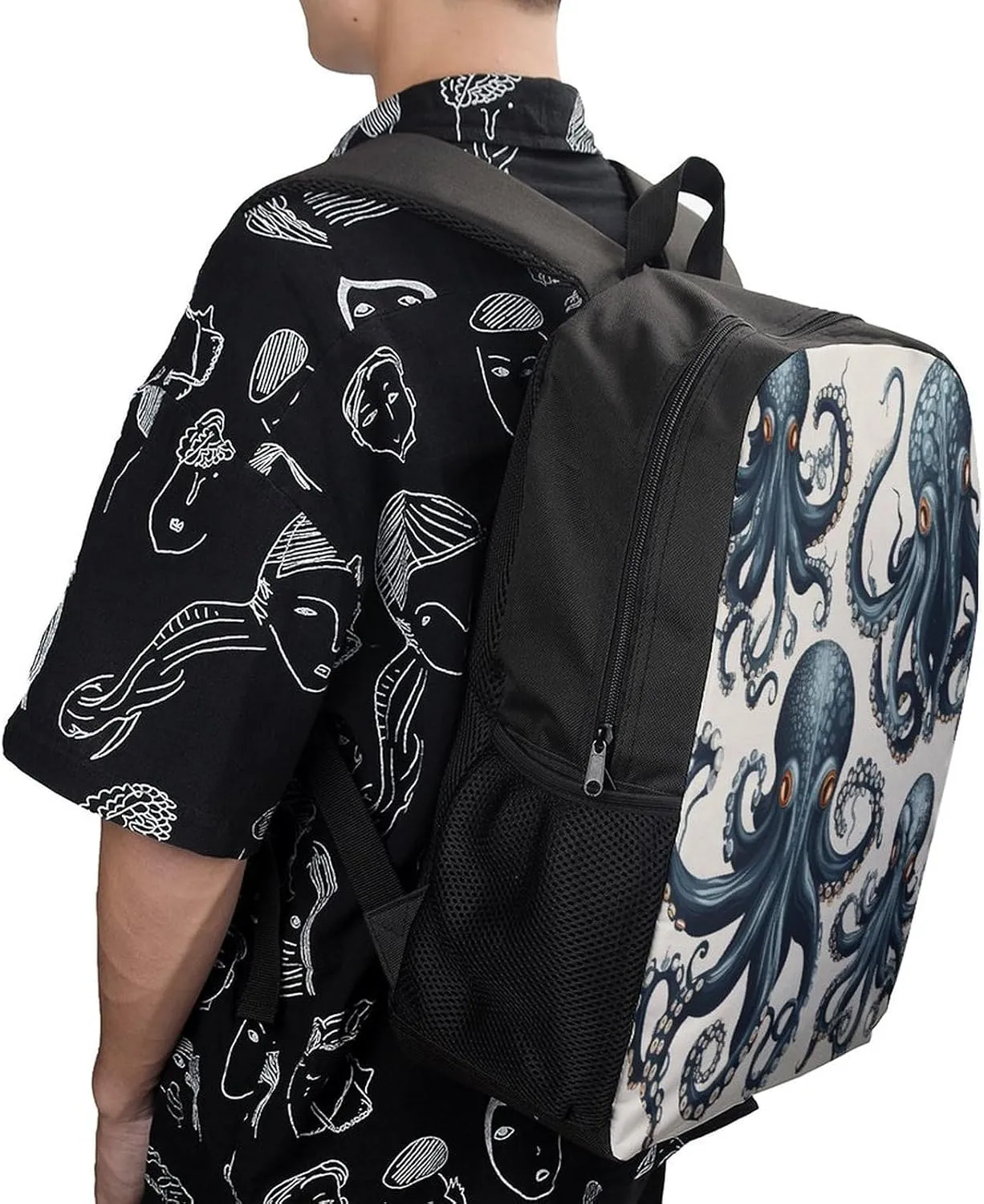 Travel Laptop Backpack Slim Durable Lightweight Back Pack Cute Octopus Pattern Small Backpack For Women Men