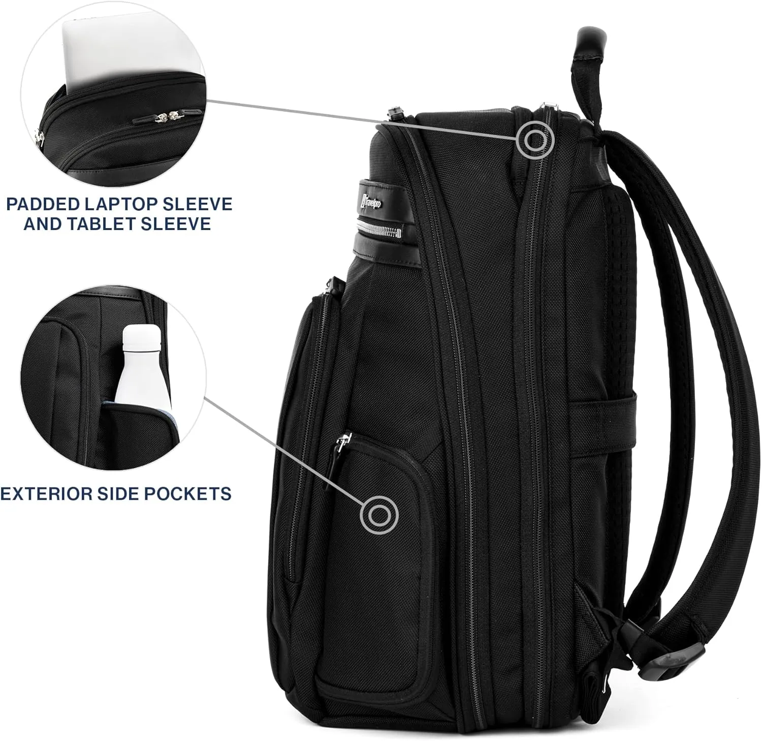 Travelpro Platinum Elite Business Laptop Travel Backpack, Fits up to 16 Inch Laptop, Water Resistant, Men and Women, Black