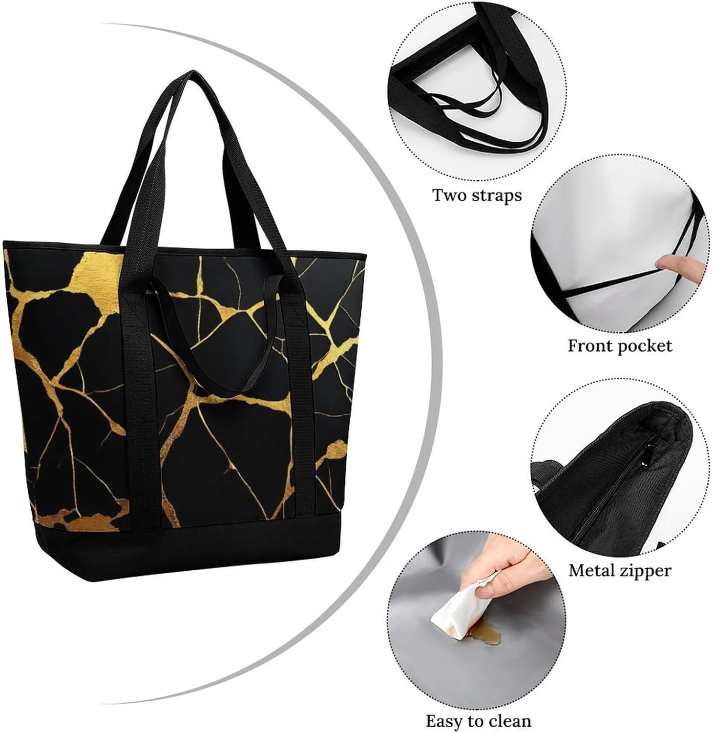 Trendy Commuter Tote Bag Large Insulated Shopping Bag For Travel