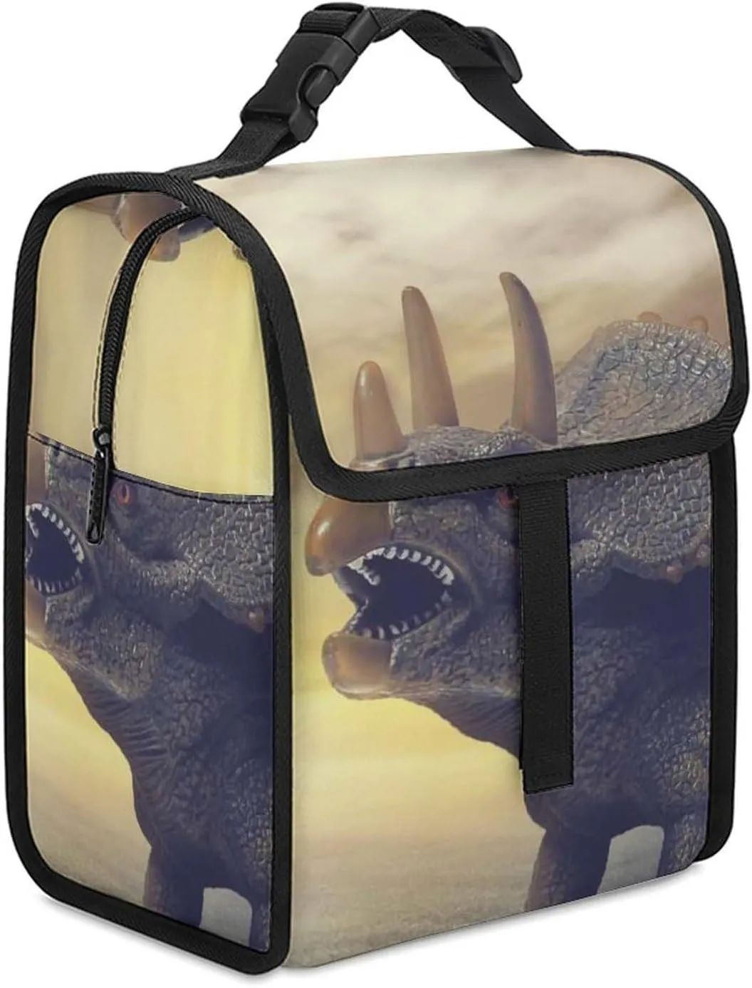 Triceratops Dinosaur Insulated Lunch Cooler Bag Waterproof Lunch Box for Work Picnic Or Travel
