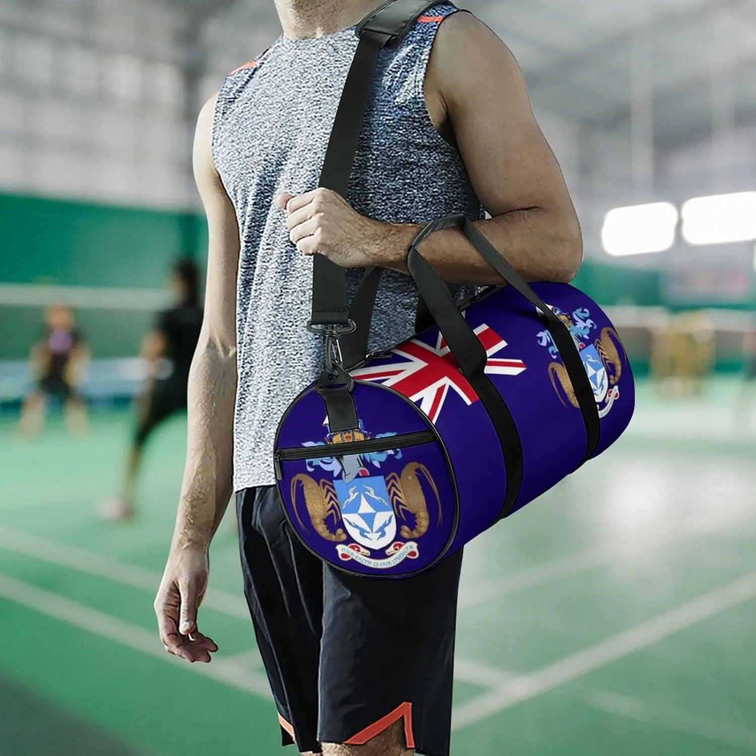 Tristan Da Cunha Flag Gym Duffel for Men Women Dry Wet Separation Sports Weekender Tote