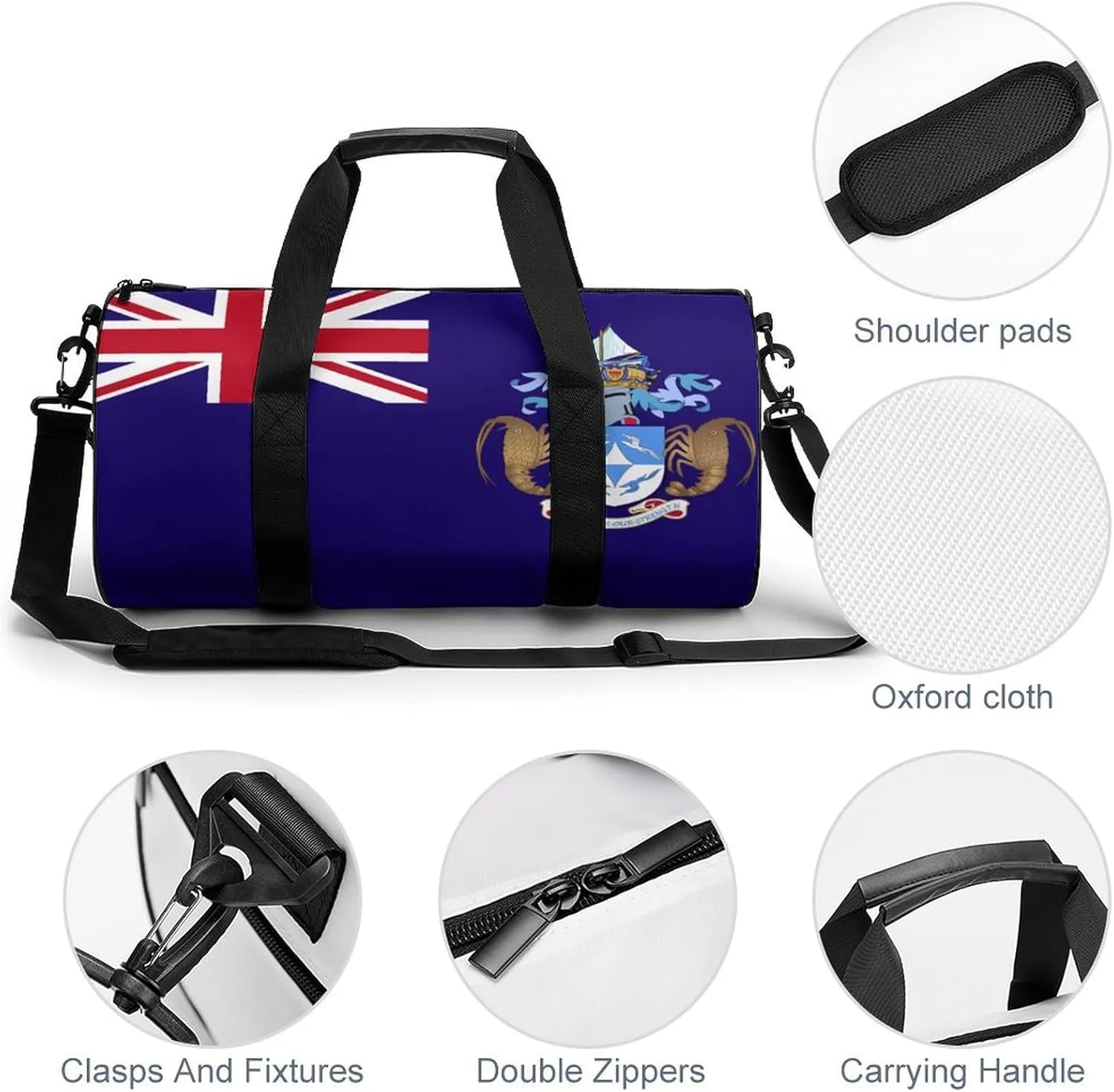 Tristan Da Cunha Flag Gym Duffel for Men Women Dry Wet Separation Sports Weekender Tote