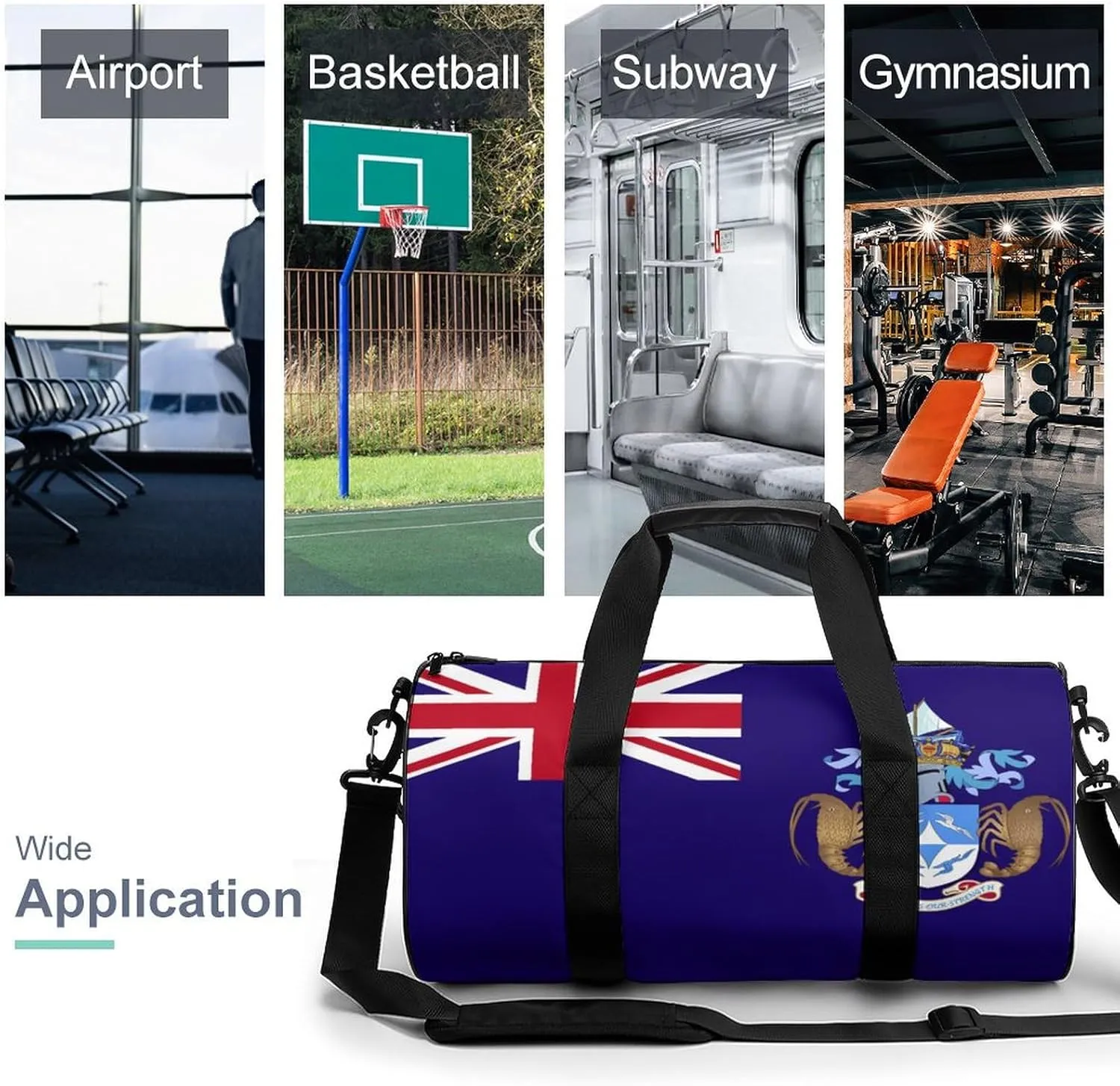 Tristan Da Cunha Flag Gym Duffel for Men Women Dry Wet Separation Sports Weekender Tote