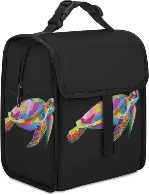 Tropical Small Turtles Insulated Lunch Cooler Bag Waterproof Lunch Box for Work Picnic Or Travel