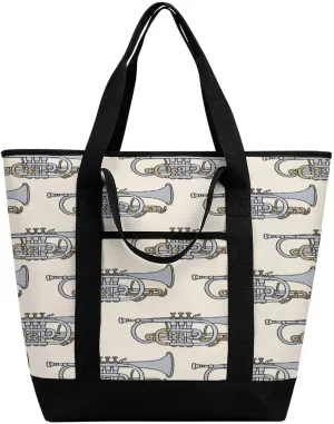 Trumpet Instrument Portable Insulated Lunch Tote Bag Large Capacity Handbag for Office Work Picnic for Women Men