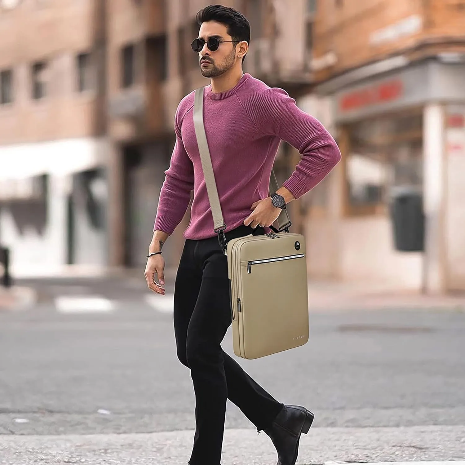 TUDEQU Computer Bag with Strap,Laptop Case 15.6 inch,Laptop Sleeve,Slim Laptop Bag 15.6 inch,Laptop Shoulder Bag