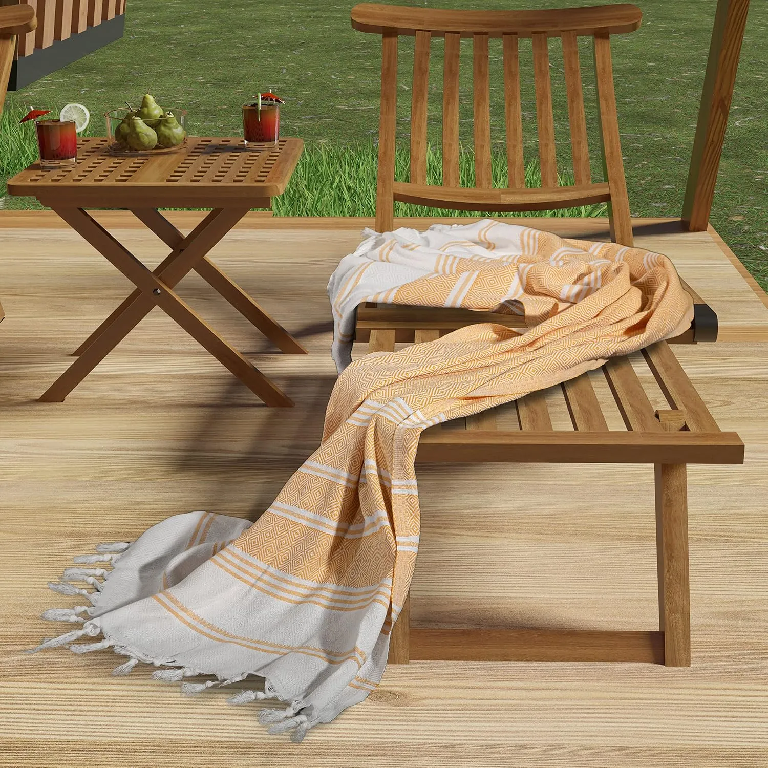 Turkish Beach Towels, Oversized, Sand Free Bath Towel, Packable, 41 x 68 inches, Soft, Quick Dry, Ideal for Swimmers, Travel, for Men & Women, Extra Large, Royal Yellow, Pack of 1