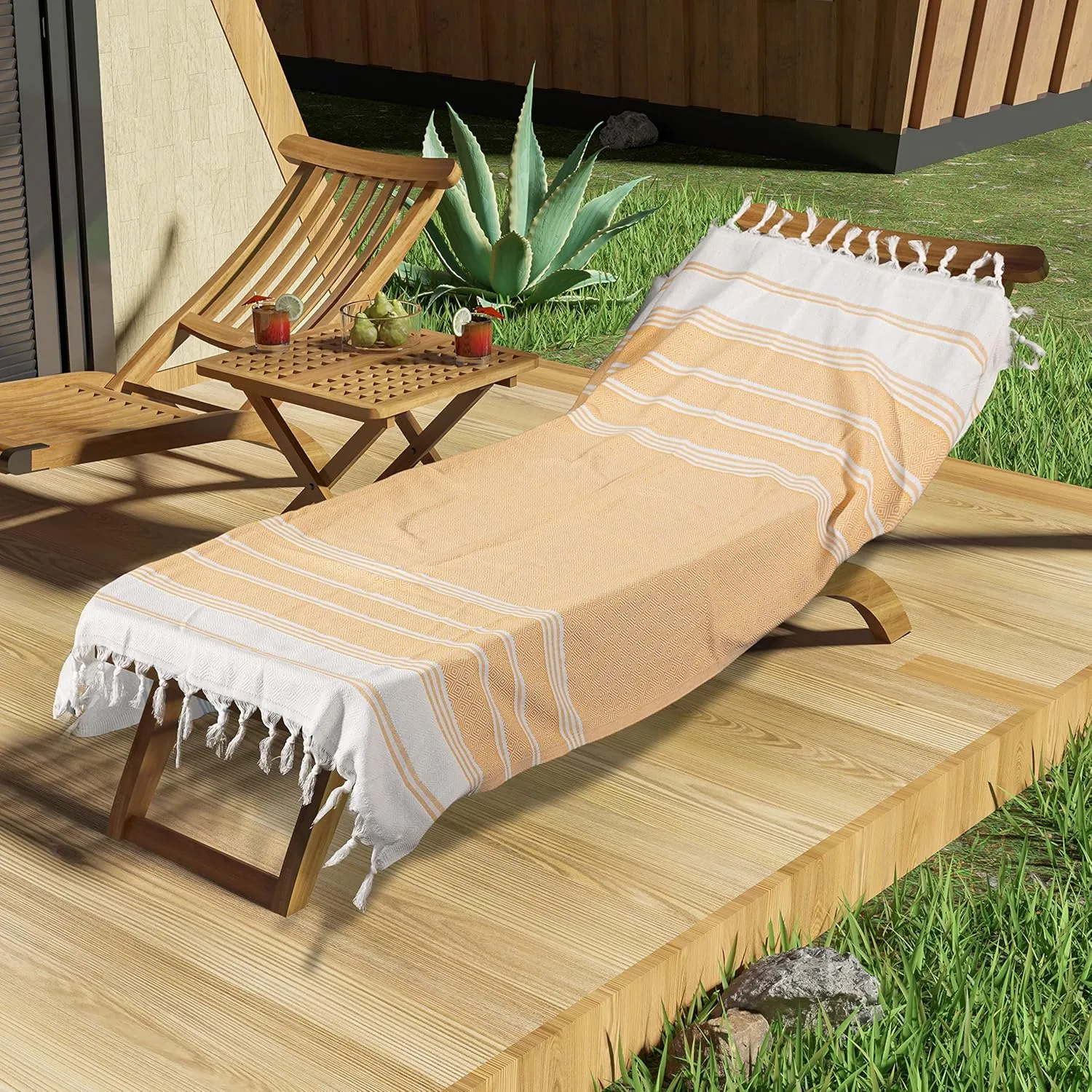 Turkish Beach Towels, Oversized, Sand Free Bath Towel, Packable, 41 x 68 inches, Soft, Quick Dry, Ideal for Swimmers, Travel, for Men & Women, Extra Large, Royal Yellow, Pack of 1