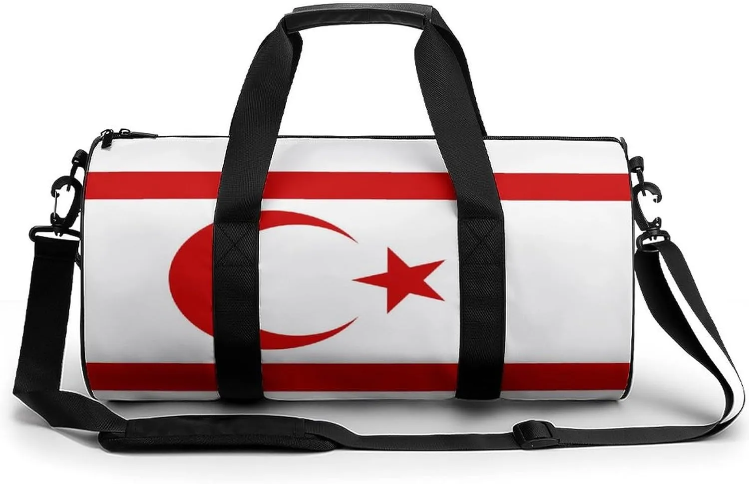 Turkish Republic Northern Cyprus Flag Gym Duffle Bag for Boys Girls with Wet Pocket Sports Weekender Travel Carry On