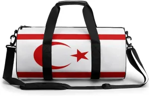Turkish Republic Northern Cyprus Flag Gym Duffle Bag for Boys Girls with Wet Pocket Sports Weekender Travel Carry On