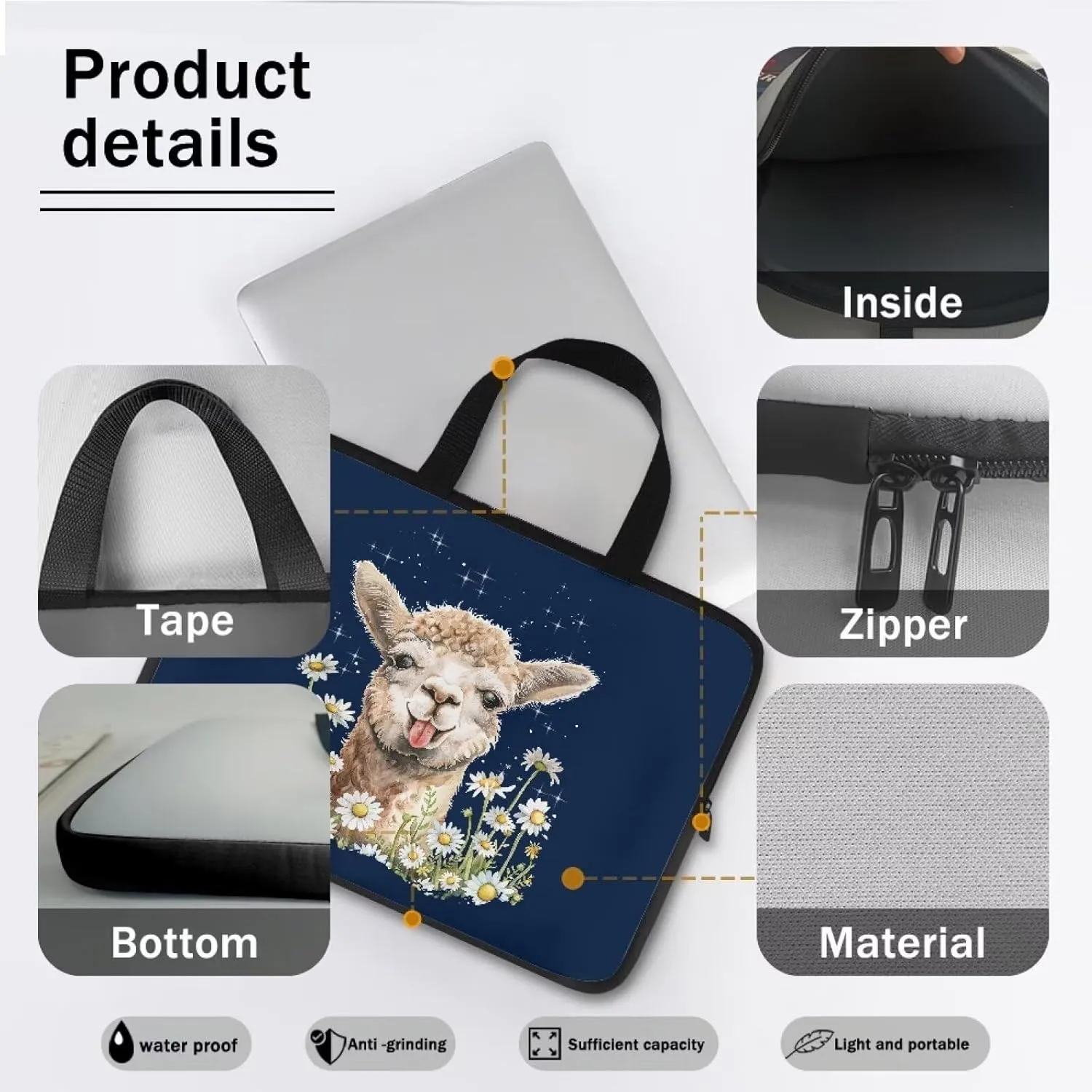 Uasibuni Cute Laptop Tote Bag 17In Laptop Sleeve Case Laptop Case Laptop Bag Gift for Women Men