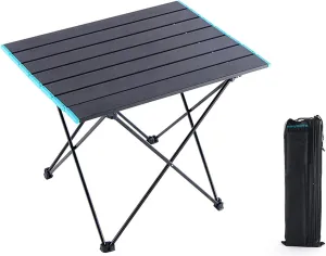 Ultralight Portable Table Outdoor Travel Hiking Camping Picnic BBQ Folding Tables Aluminum Alloy Stable and Firm Desk Furniture,Blue