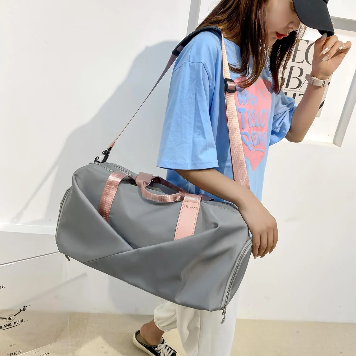 Unisex Large Capacity Gym Duffle Bag Waterproof Wet/Dry Compartment, Yoga Sports Tote for Swimming, Travel & Workout