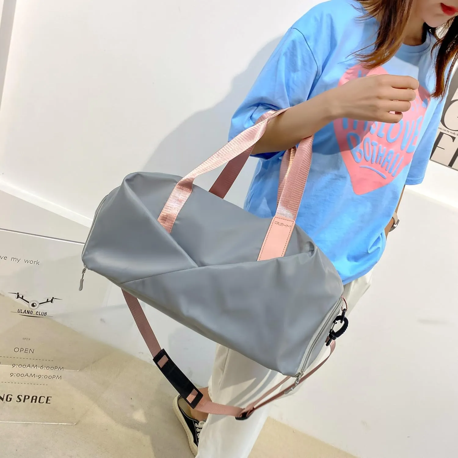 Unisex Large Capacity Gym Duffle Bag Waterproof Wet/Dry Compartment, Yoga Sports Tote for Swimming, Travel & Workout