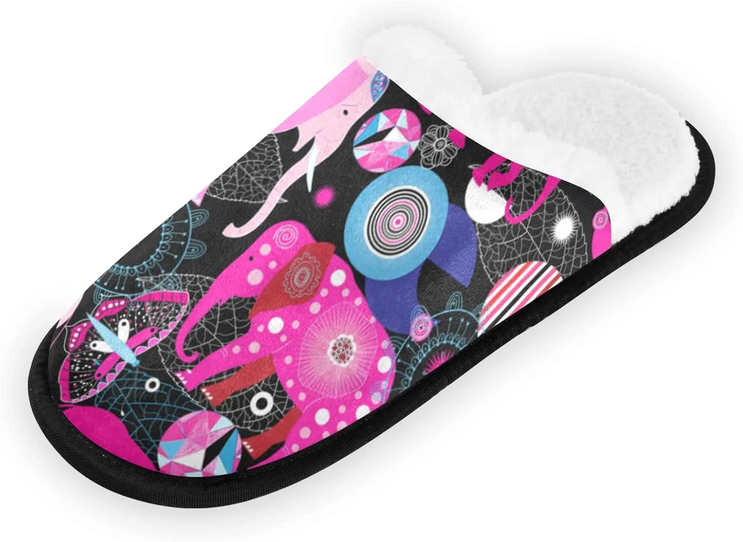Unisex Slippers Fuzzy Feet Plush Cotton Slippers Anti-Slip Warm House Shoes M/L