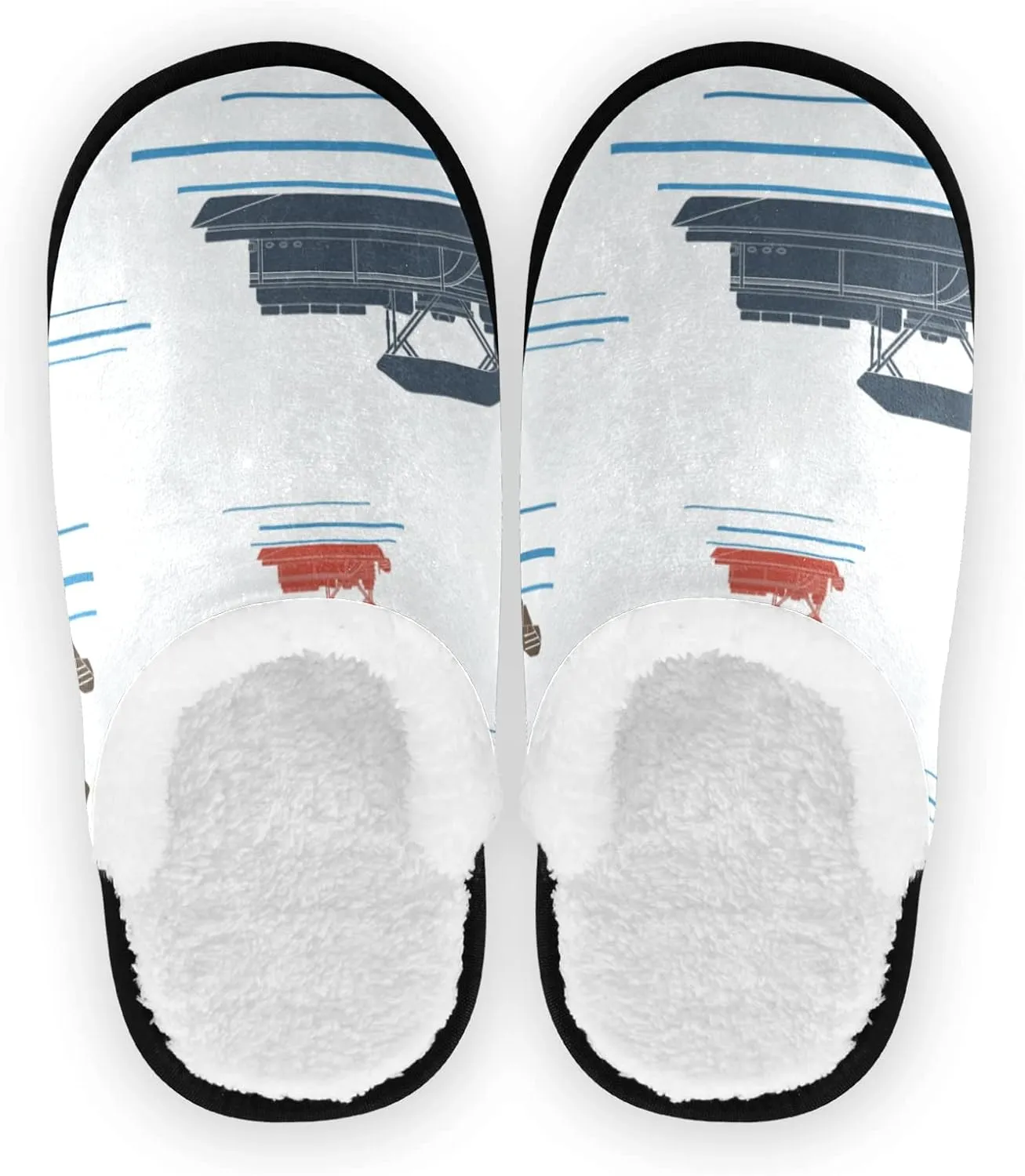 Unisex Slippers Fuzzy Feet Plush Cotton Slippers Anti-Slip Warm House Shoes M/L