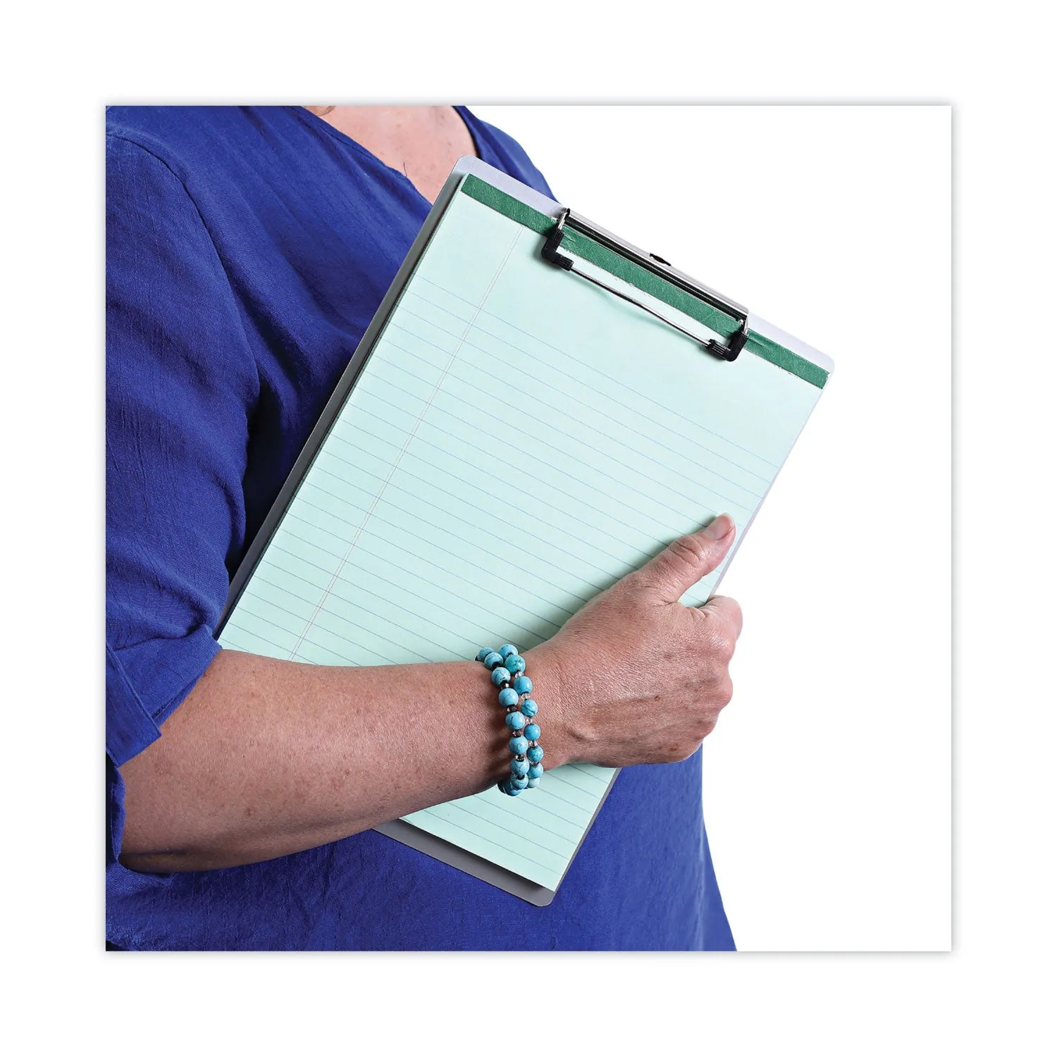 Universal® Aluminum Clipboard with Low Profile Clip, 0.5" Clip Capacity, Holds 8.5 x 11 Sheets, Aluminum