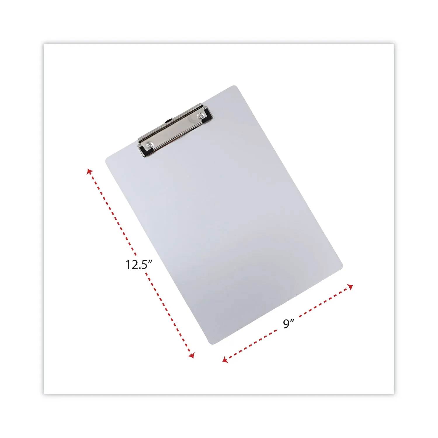 Universal® Aluminum Clipboard with Low Profile Clip, 0.5" Clip Capacity, Holds 8.5 x 11 Sheets, Aluminum