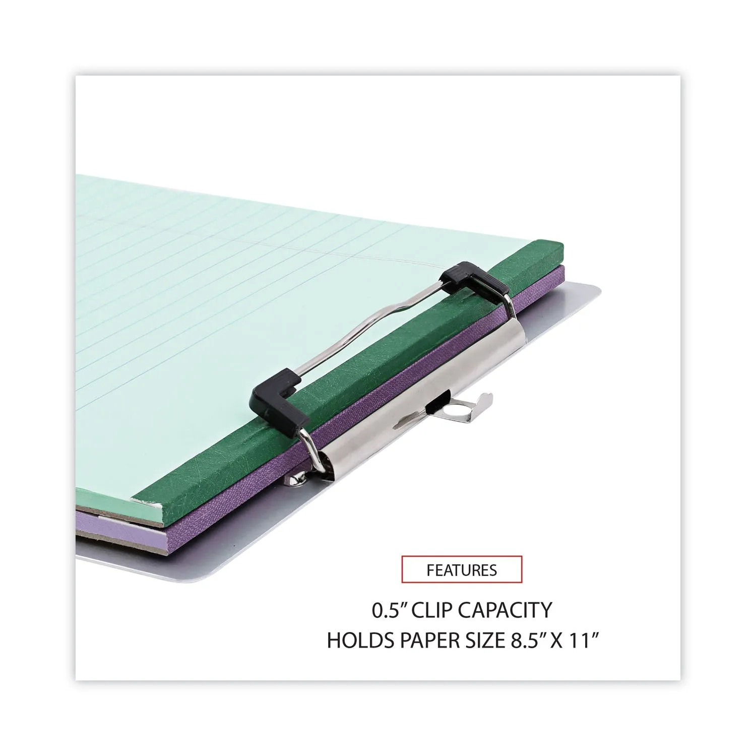 Universal® Aluminum Clipboard with Low Profile Clip, 0.5" Clip Capacity, Holds 8.5 x 11 Sheets, Aluminum