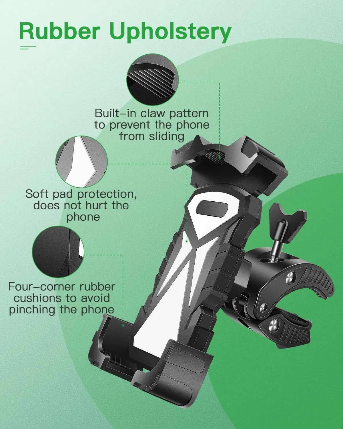 Universal Phone Holder Golf Cart, Phone Mount for Bike, Bicycle, Push Cart, Boat, Car, Stroller, Motorcycle, Fits Most Mobile Smartphones, Adjustable Handlebar Cell Phone Holder Shockproof