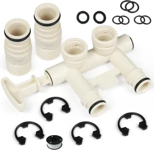 Upgraded 7345388 Water Softener 3/4" Bypass Valve Assembly Kit with (2) Adapters, (4) Clips, and (4) O-rings, Compatible wth Kenmore, GE, Whirlpool, Morton, NorthStar, EcoWater, EcoPure Water Softener