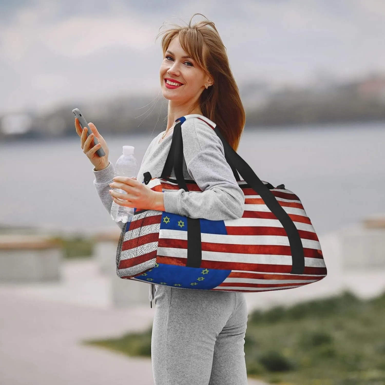 Usa European Union Imperial Flag Travel Duffel Bag Large Foldable Waterproof Overnight Bag For Beach Swim Bags Pool Sports Gym